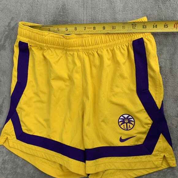 Nike Shorts Womens Medium Los Angeles Sparks WNBA Team Player Issue Yellow - Picture 3 of 10